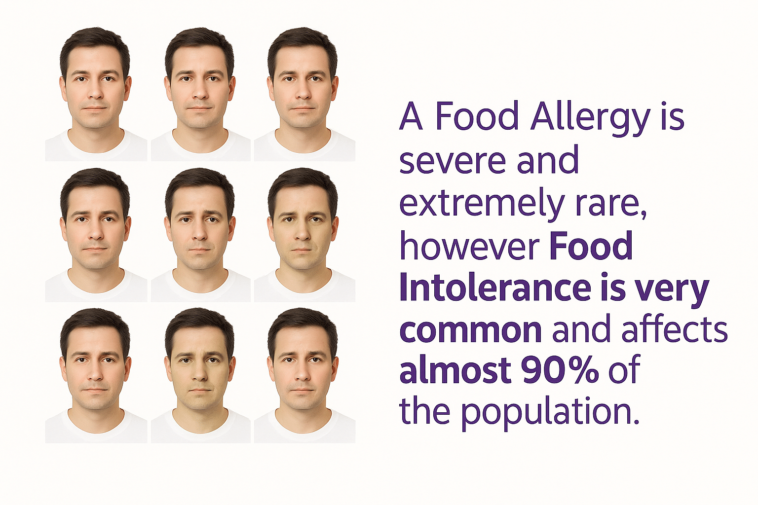 Food sensitivity vs food allergy comparison illustration