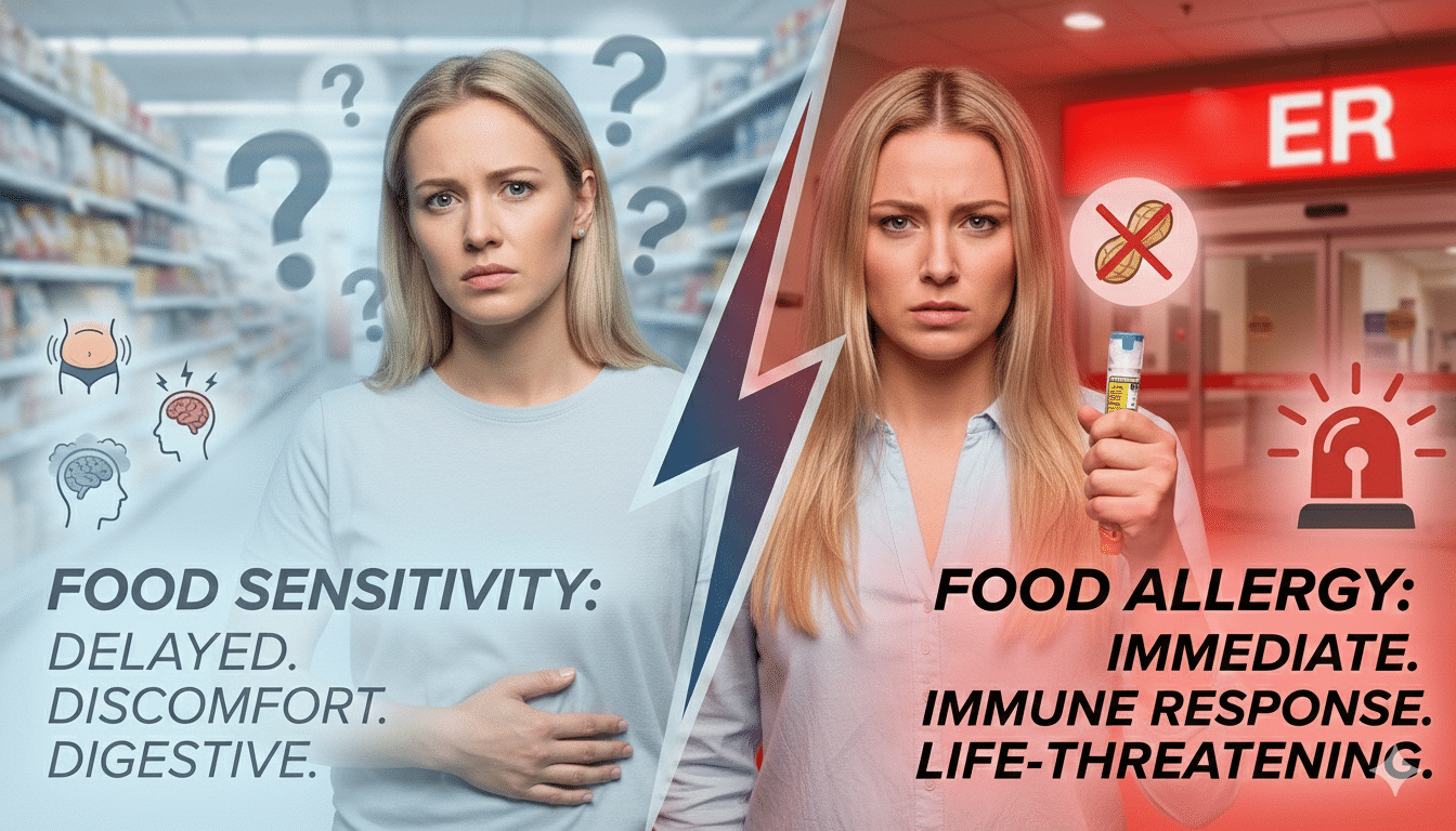Food Allergy vs Food Intolerance comparison