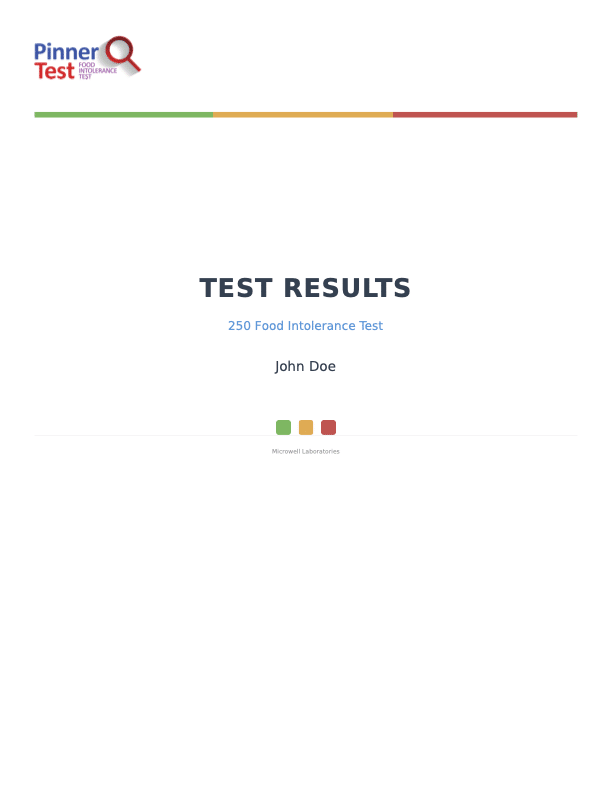 Pinnertest sample report page 1