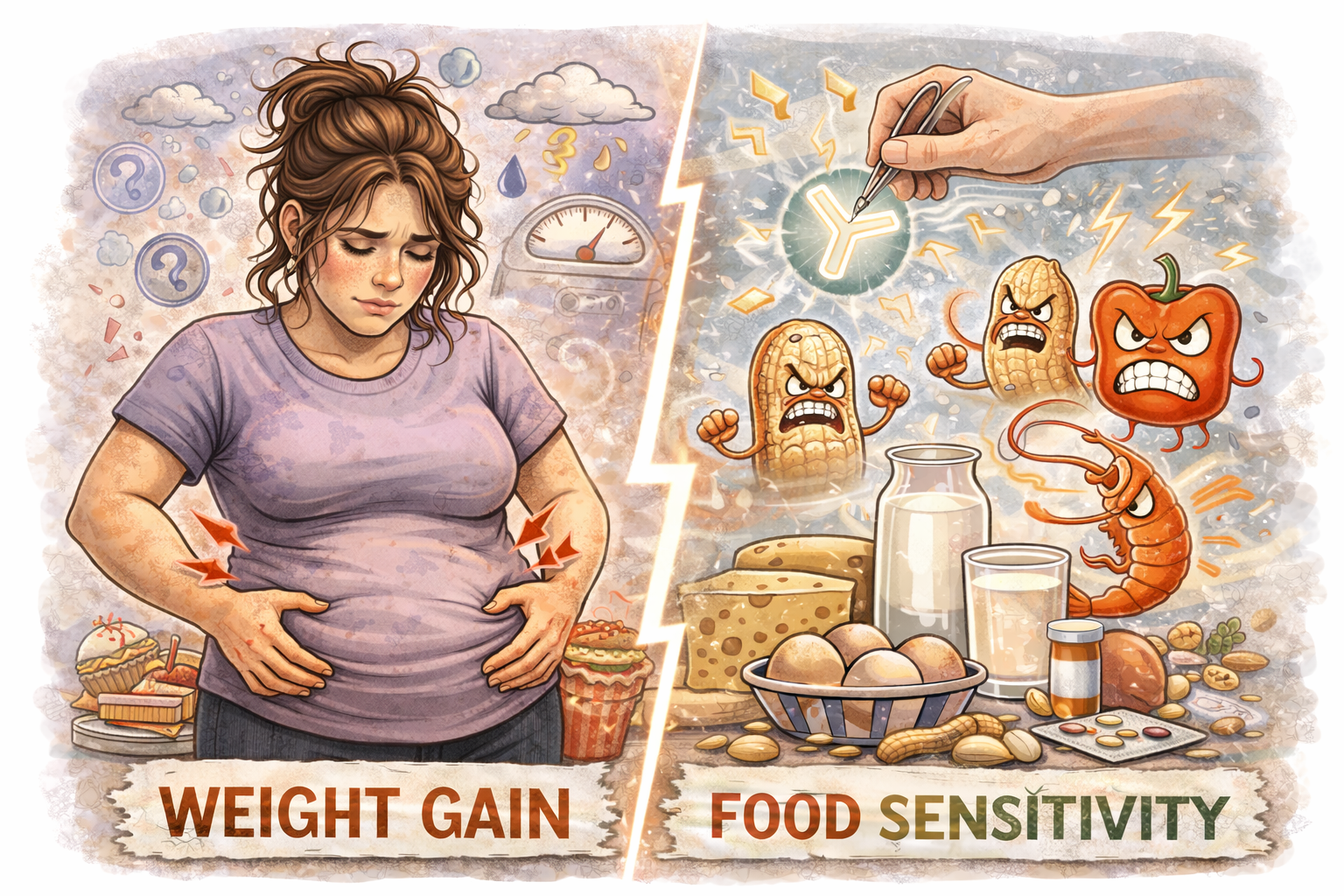Weight gain and food sensitivity connection